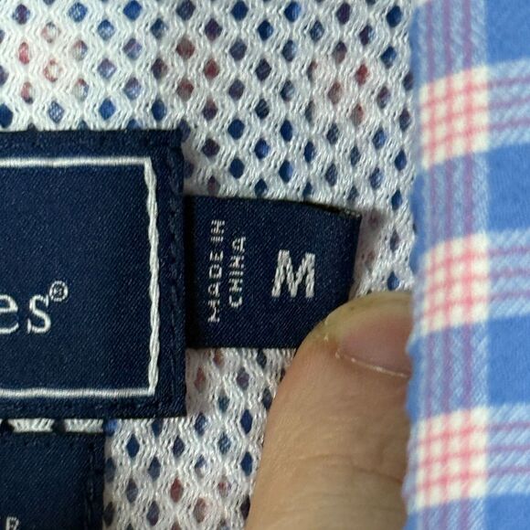 Vineyard Vines Shirt Mens Medium Blue Check Harbor Vented Lightweight Fishing - Picture 7 of 16